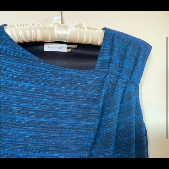 Calvin Klein Blue & Black stretch dress Sz 4 - Picture 2 of 6